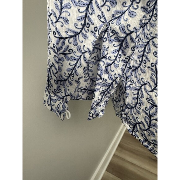 NWT LOFT Women's Classy Print Ruffle Shoulder Blouse sz S Career Summer MSRP $69 - Picture 6 of 15